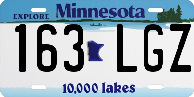 MN license plate 163LGZ