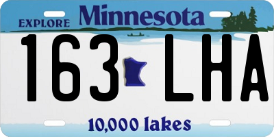 MN license plate 163LHA