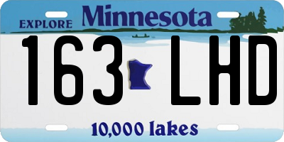 MN license plate 163LHD