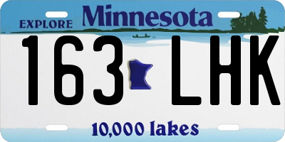 MN license plate 163LHK