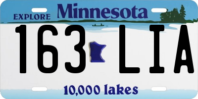 MN license plate 163LIA