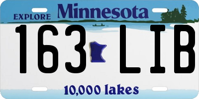 MN license plate 163LIB