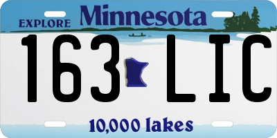 MN license plate 163LIC