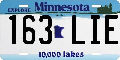 MN license plate 163LIE