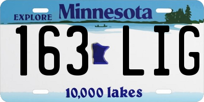 MN license plate 163LIG