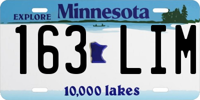 MN license plate 163LIM