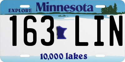 MN license plate 163LIN