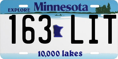 MN license plate 163LIT