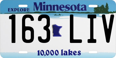 MN license plate 163LIV