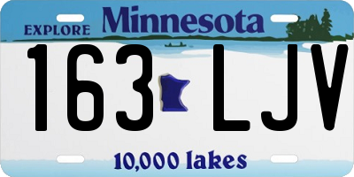 MN license plate 163LJV