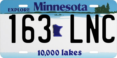 MN license plate 163LNC