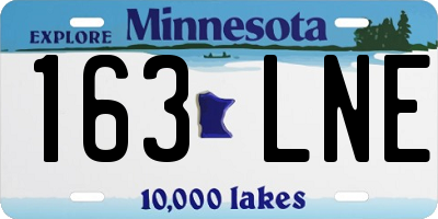 MN license plate 163LNE