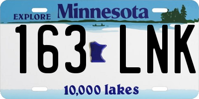 MN license plate 163LNK