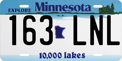 MN license plate 163LNL