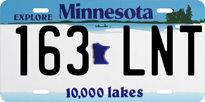 MN license plate 163LNT