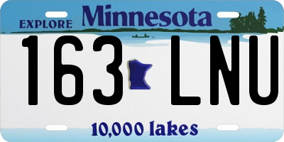 MN license plate 163LNU