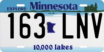 MN license plate 163LNV