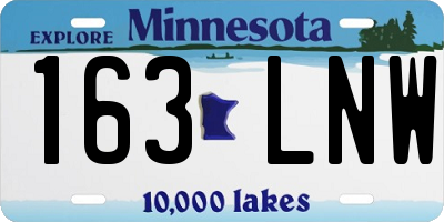MN license plate 163LNW