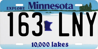 MN license plate 163LNY