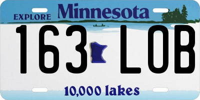 MN license plate 163LOB