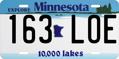 MN license plate 163LOE