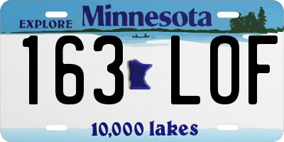 MN license plate 163LOF