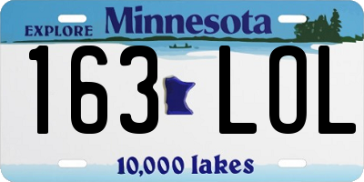 MN license plate 163LOL
