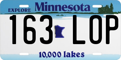 MN license plate 163LOP