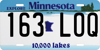 MN license plate 163LOQ