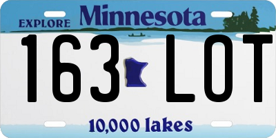 MN license plate 163LOT