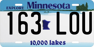 MN license plate 163LOU