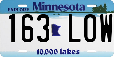 MN license plate 163LOW