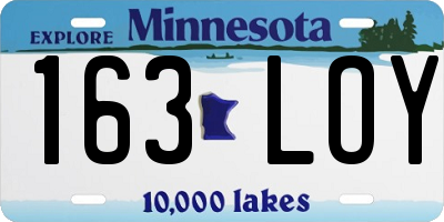 MN license plate 163LOY