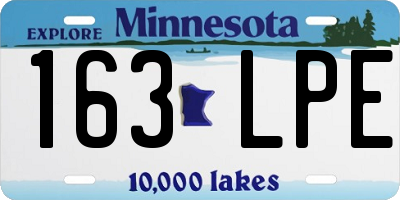 MN license plate 163LPE