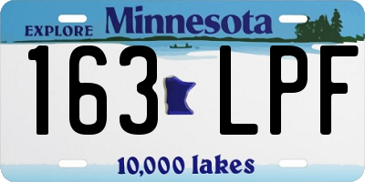 MN license plate 163LPF