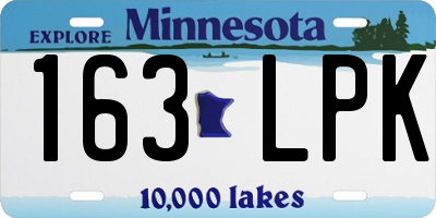 MN license plate 163LPK