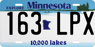 MN license plate 163LPX