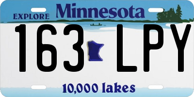 MN license plate 163LPY