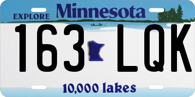 MN license plate 163LQK