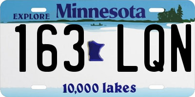 MN license plate 163LQN