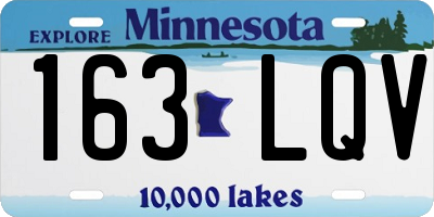 MN license plate 163LQV