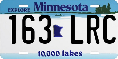 MN license plate 163LRC