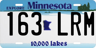 MN license plate 163LRM
