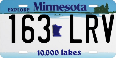 MN license plate 163LRV