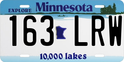 MN license plate 163LRW
