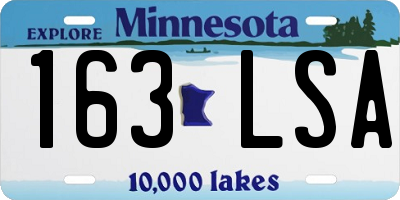 MN license plate 163LSA