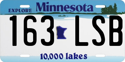 MN license plate 163LSB