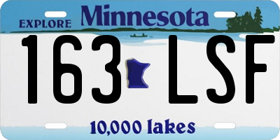 MN license plate 163LSF