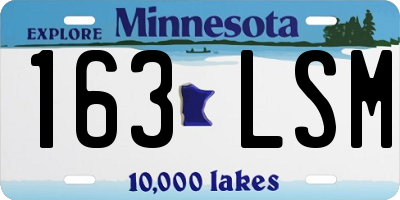 MN license plate 163LSM