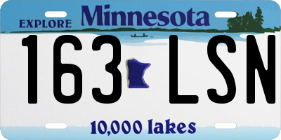MN license plate 163LSN
